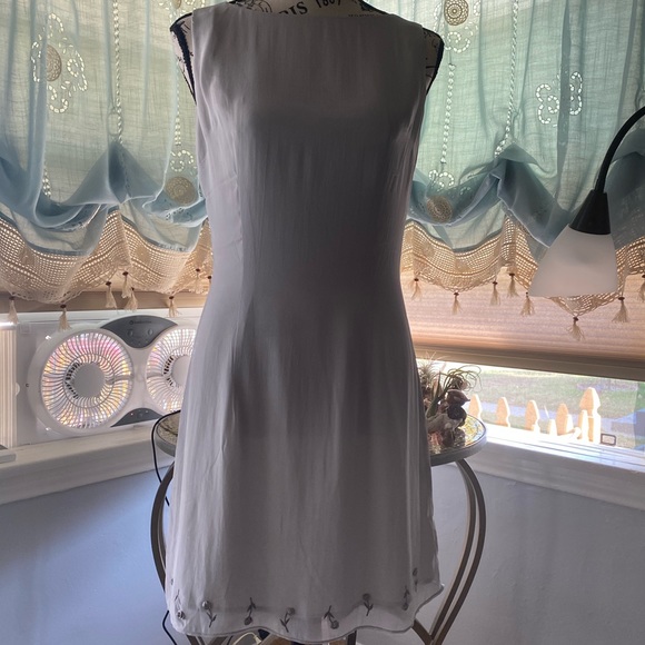 Blue Grey Pencil Dress Good Condition size 4 - Picture 1 of 3